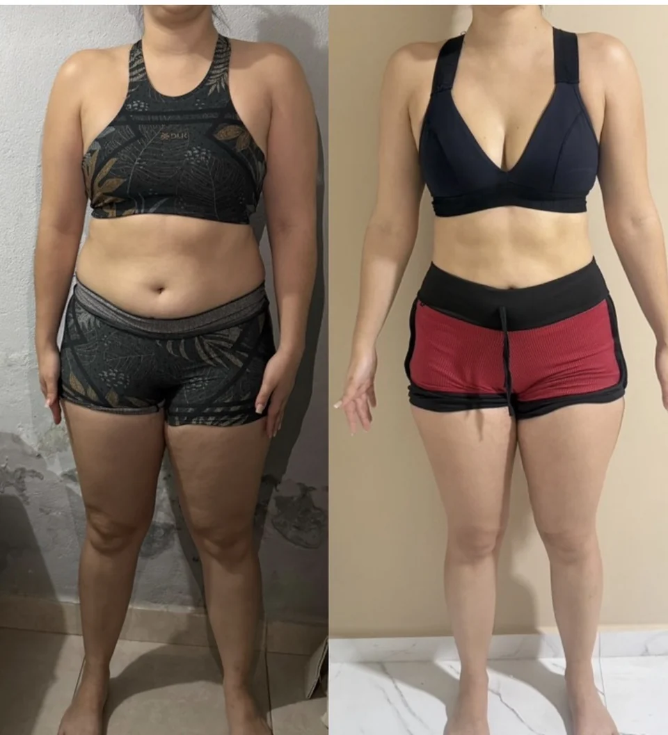 Antes e depois real de aluna da Consultoria Online HERO — resultado 2